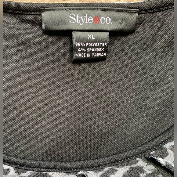 Ruffled stretch animal print Tank Blouse Top Shirt Mini Dress | Style & Co - Picture 6 of 9